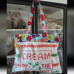 NWT Webe Bags Large Recycled Flour Sak Floral Tote Bag
